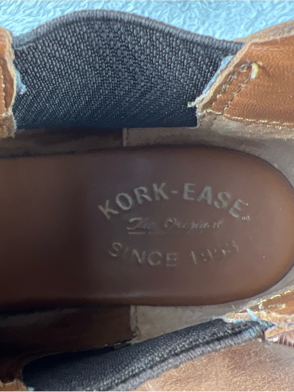 Kork Ease Boots Womens 9 M Kama Chelsea Ankle Bootie Brown Leather Low Heels - Picture 10 of 11